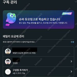 듀오링고 슈퍼 1년(~2025-11-14 까지) // 4자리 남음