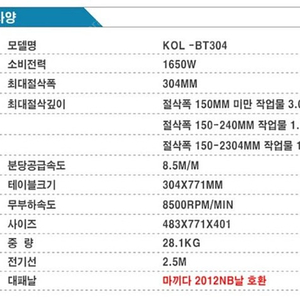 콜라보 자동대패 12in 대패 마끼다 KOL-BT304