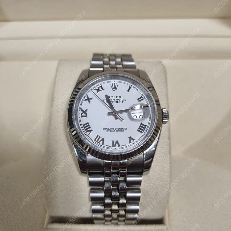 로렉스 데이져스트 116234 화이트 로만 남성용--0