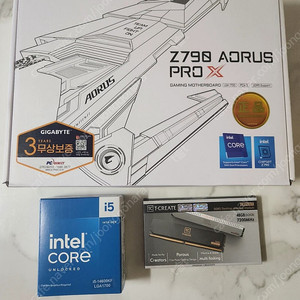 기가바이트 Z790 AORUS PRO X + i5 14600kf + 팀그룹 ddr5 7200 48G(24Gx2) 일괄 팝니다