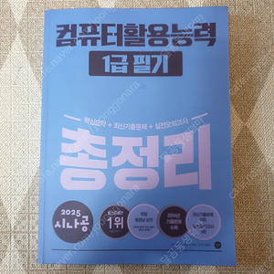 2025 시나공 컴퓨터활용능력 1급 필기 총정리 팝니다