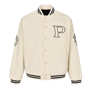 좌쓰 Prada Cotton Bomber Jacket with Patch Ivory 프라다 코튼 봄버 자켓 패치 아이보리