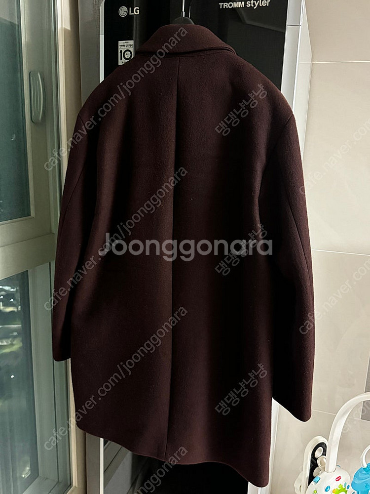 한섬 타임옴므 버건디코트 100 (양모+캐시미어)--5