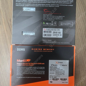 DDR5 튜닝램(지스킬16x2, V-COLOR MANTA 24x2) 팝니다. 패트리어트램도 팝니다.