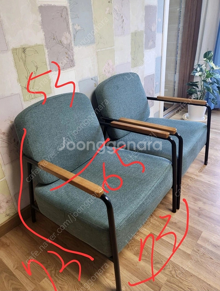 우드페브릭쇼파 2개 (개당가격)--5