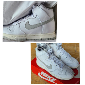 나이키NIKE덩크하이화이트그레이포그245dunk high grey fog