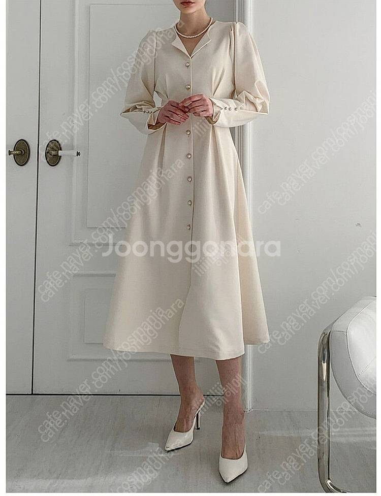 하이버넷 진주 핀턱 세레모니 원피스_아이보리 (새제품)--1
