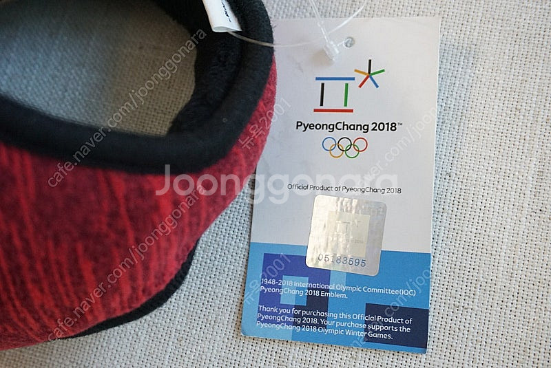 평창 2018 올림픽 공식 이어워머 귀마개 레드 미사용...--3