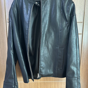 던즈더스트 Faux Leather Zip-Up Jaket(black)