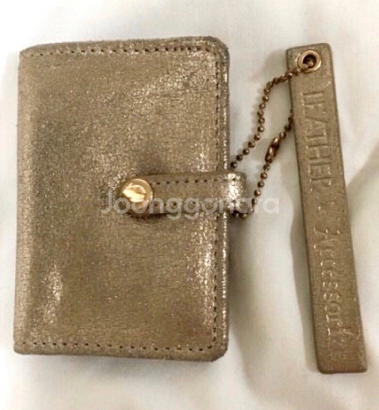 영국 Accessorize 리얼레더 가죽 지갑 골드글리...--0