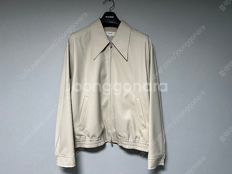 [새상품] 오엑스스튜디오 빅카라 울 블루종 46--4