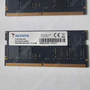 노트북 램 ADATA DDR5 4800 16GB 2개 총 32GB 메모리 팝니다