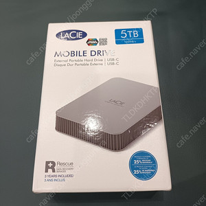 미개봉 LaCie 5TB USB 3.2 Gen 1 Type-C Mobile Drive STLP5000400 외장하드