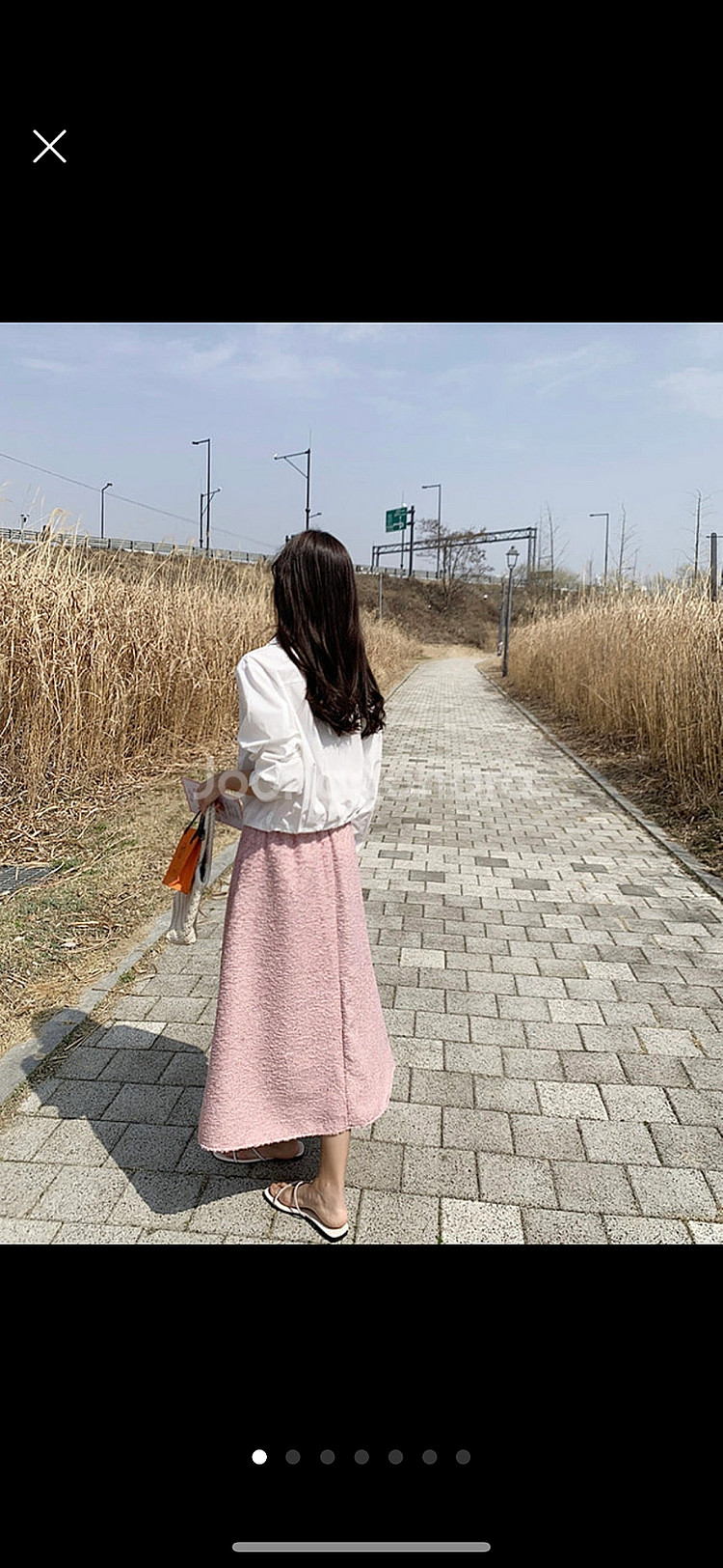 제이드몽 플레어 뒷밴딩 스커트(sk) 진핑크 롱치마--0