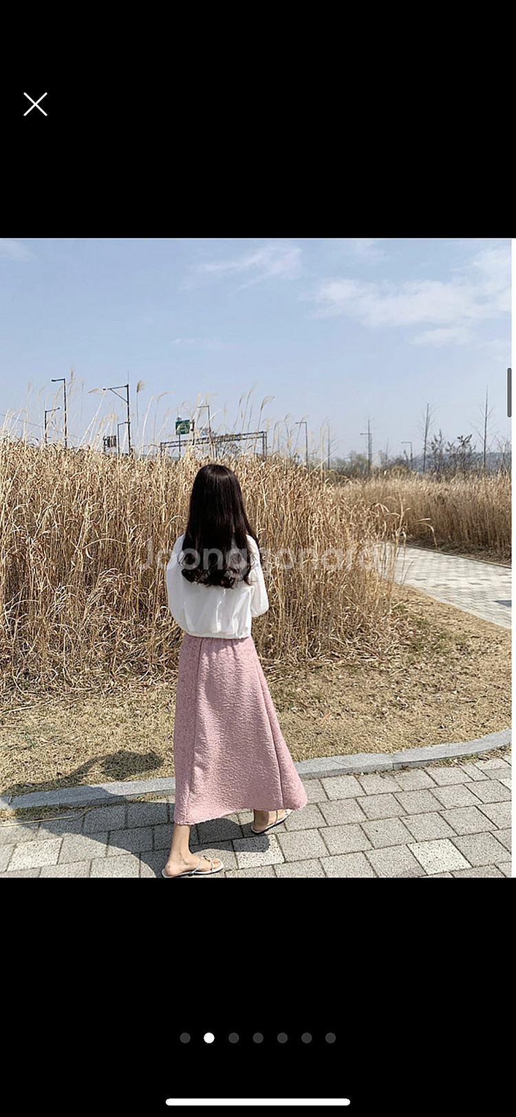 제이드몽 플레어 뒷밴딩 스커트(sk) 진핑크 롱치마--1