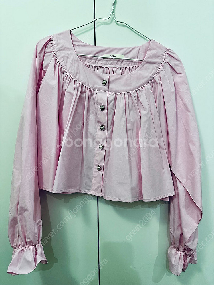 비이씨니 하트플레어 블라우스 핑크--3