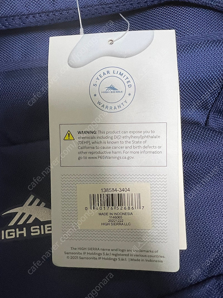 미사용 정품 샘소나이트 / HIGH SIERRA 롤링백팩(지하철에서는 바퀴로) 이미지