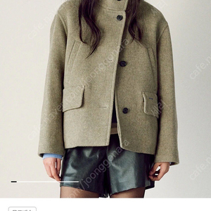 구호플러스 코쿤 숏코트 올리브 새상품 cocoon short coat olive