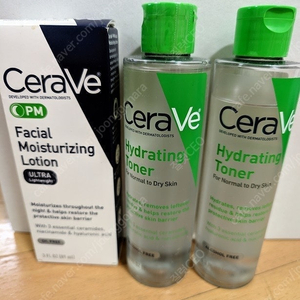 CeraVe 세라비 페이셜 모이스처라이징 로션 PM 89ml, 하이드레이팅 토너 200ml x 2