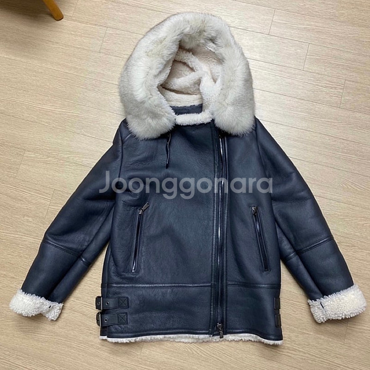 시슬리 양가죽 무스탕 모자 리얼폭스--0