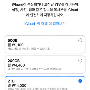 아이클라우드 2TB + 애플뮤직 가족공유 1년