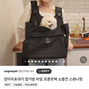 스와니펫 라임 프론트백 강아지 포대기 앞가방