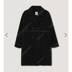 망고매니플리즈 부클 더블 코트 (boucle double coat) / 블랙 롱