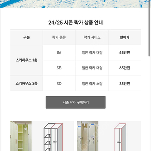 휘닉스파크 락커 락카 프리미엄대형 판매합니다