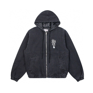 좌쓰 Stussy Canvas Insulated Work Jacket 스투시 캔버스 인슐레이티드 워크 자켓 퍼플, 블랙