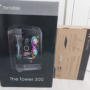 써멀테이크 The Tower 300 블랙+ 스탠드 키트