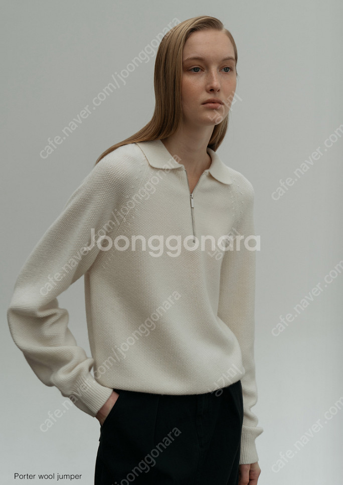 낫띵리튼 2021년 FW 포터 울 니트 아이보리 색상--3