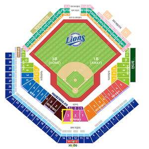 11/24 삼성라이온즈 블루웨이브 야구 중앙테이블 TC-3구역 4연석 양도