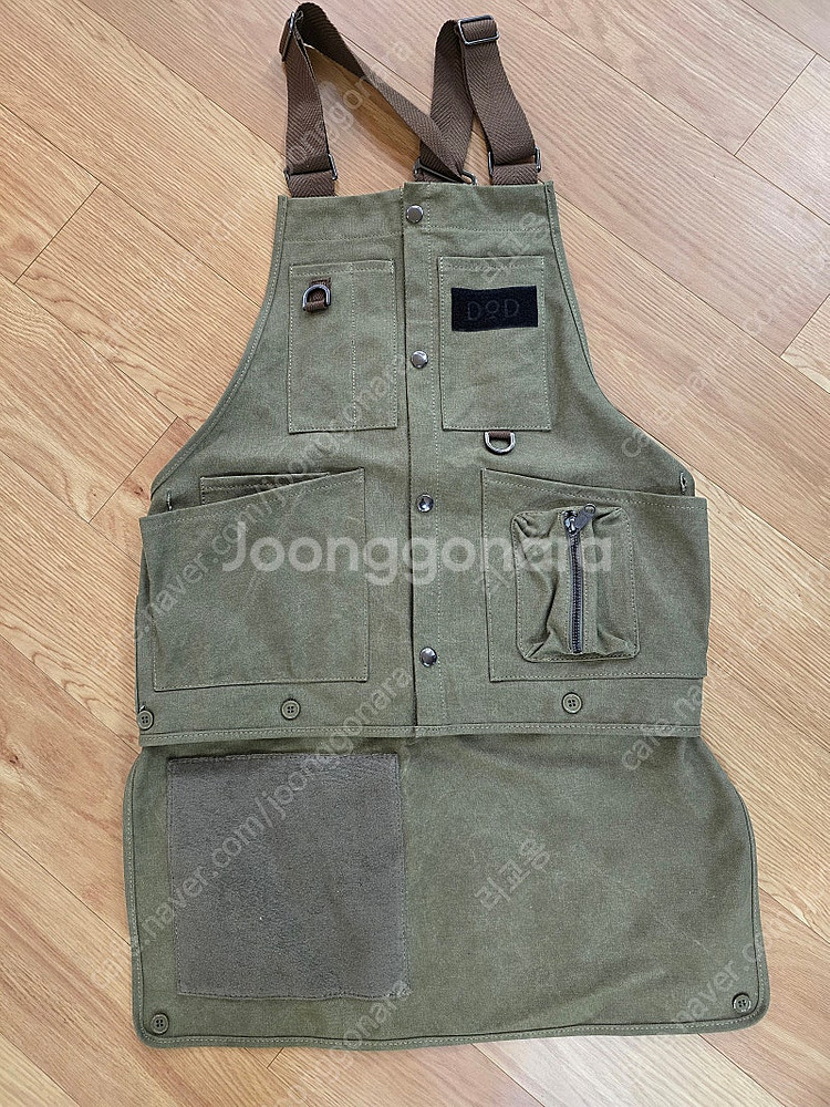 (판매) DOD 베베베 노 베스트 앞치마 카키 팝니다.--2