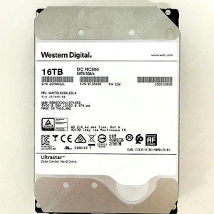 WD Ultrastar 울트라스타 16tb