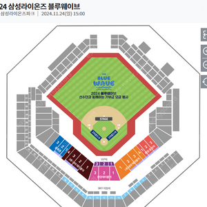 (안전결제/야구/삼성) 2024 블루웨이브 - 삼성라이온즈파크 11/24일 (일) 15시 4연석