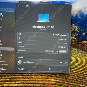 애플 맥북프로 16인치 실버 (32GB, 1TB)