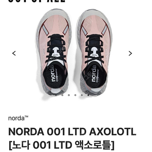 노다 norda 런닝화 001 LTD 엑소로틀 38.5 25cm