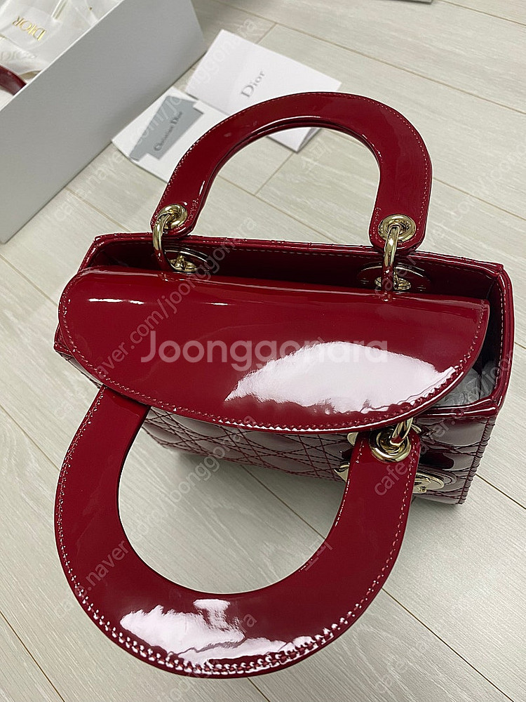 디올 레이디백 스몰 체리레드--1