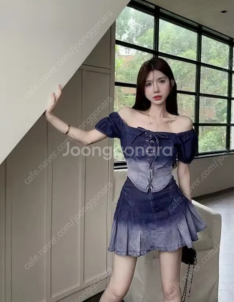 새상품)제니st 섹시 청투피스세트(택포)--1