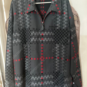 버버리 Pixel Check Wool Cotton Blend Zip-front Shirt