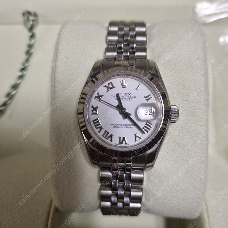 로렉스 데이져스트 179174 화이트로만 여성용--1