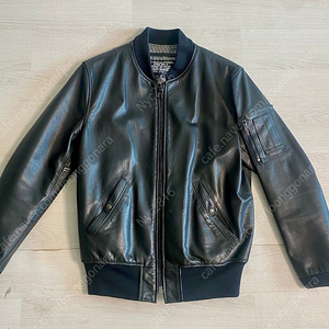 Schott ma-1 leather jacket. Size L. 쇼트 레더 자켓. Ma-1