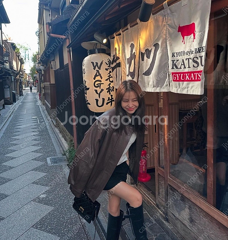 씨에씨 지윤미 램스킨 가죽점퍼 SEVILLA LAMBS...--3