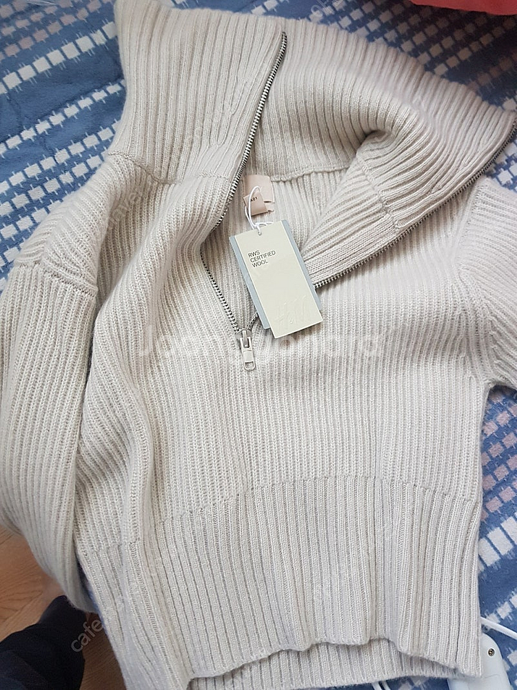 h&m 파인니트 울 스웨터 하프집업--1