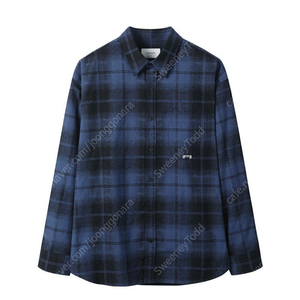 [구매 105]커스텀멜로우 24FW 네이비 오버핏 체크 셔츠 105사이즈 삽니다 Navy Oversized Fit Somelos Check Shirts