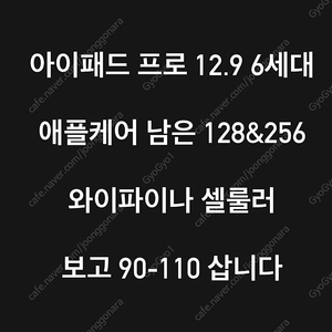 삽니다 아이패드 프로 12.9 6세대