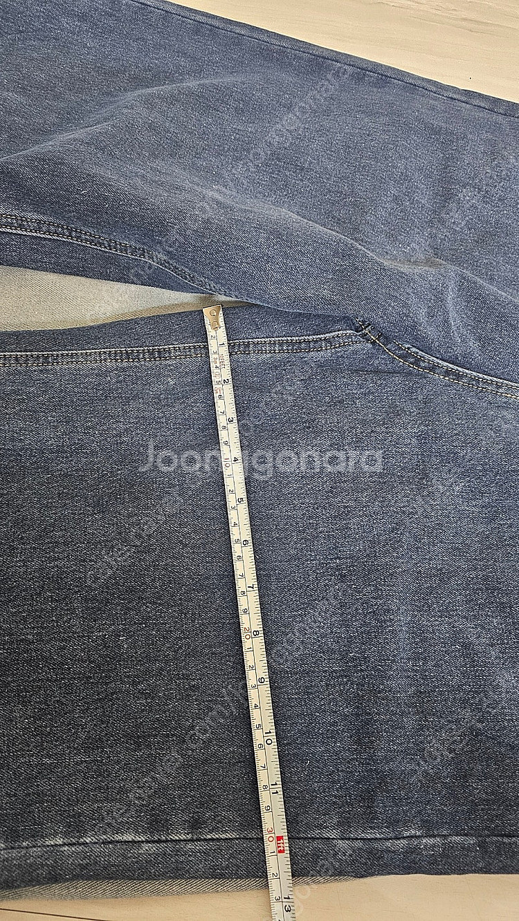 키작녀 기모 와이드 데님 청바지XL--2
