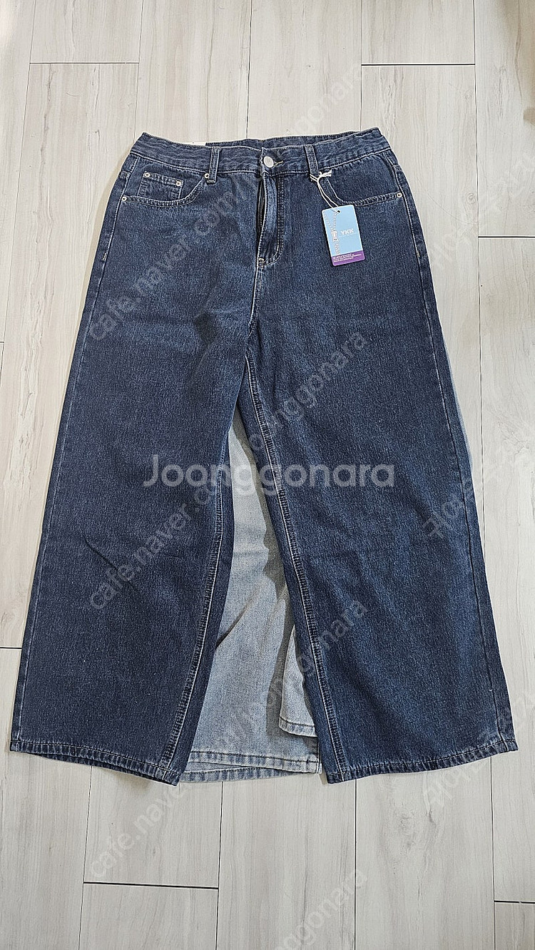 키작녀 기모 와이드 데님 청바지XL--4