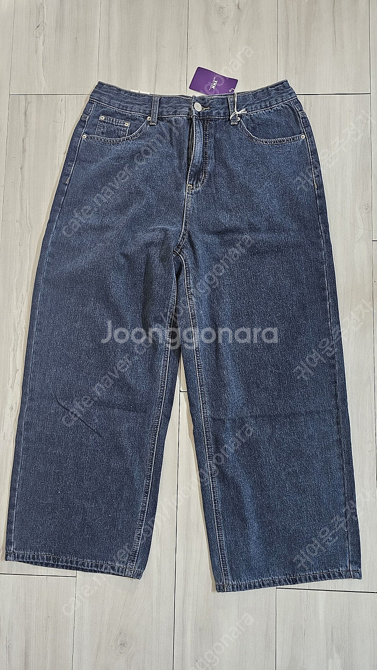 키작녀 기모 와이드 데님 청바지XL--5
