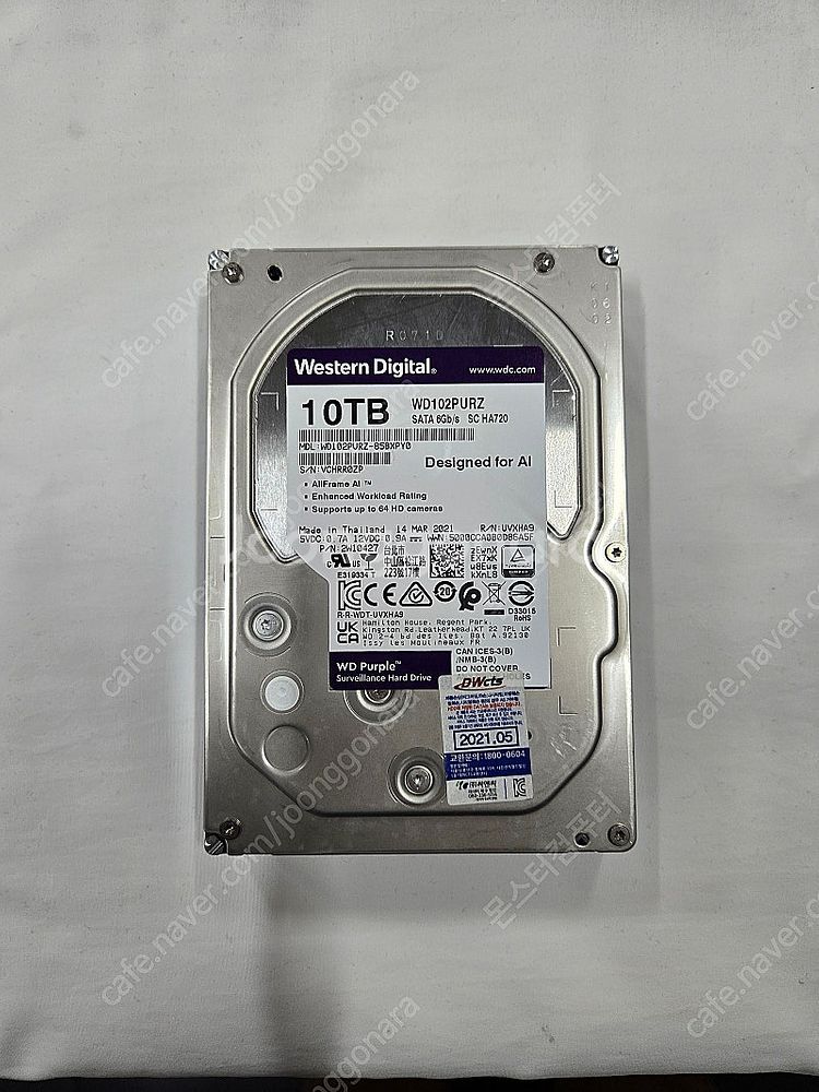 10테라 하드디스크 팝니다. 웬디 퍼플 10TB HDD--0